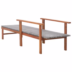 VidaXL 48704 sedia da esterno Salone Seduta imbottita Legno di acacia, Polietilene, Malacca Grigio - Vista aggiuntiva 4
