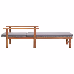 VidaXL 48705 sedia da esterno Salone Seduta imbottita Legno di acacia, Poliestere, Rattan sintetico Grigio - Vista aggiuntiva 3