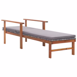 VidaXL 48705 sedia da esterno Salone Seduta imbottita Legno di acacia, Poliestere, Rattan sintetico Grigio - Vista aggiuntiva 4