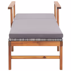 VidaXL 48705 sedia da esterno Salone Seduta imbottita Legno di acacia, Poliestere, Rattan sintetico Grigio - Vista aggiuntiva 7