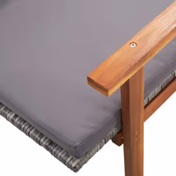 VidaXL 48705 sedia da esterno Salone Seduta imbottita Legno di acacia, Poliestere, Rattan sintetico Grigio - Vista aggiuntiva 8