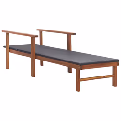 VidaXL 48706 sedia da esterno Salone Seduta imbottita Legno di acacia, Polietilene, Malacca Nero - Vista aggiuntiva 4