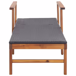 VidaXL 48706 sedia da esterno Salone Seduta imbottita Legno di acacia, Polietilene, Malacca Nero - Vista aggiuntiva 6