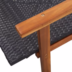 VidaXL 48706 sedia da esterno Salone Seduta imbottita Legno di acacia, Polietilene, Malacca Nero - Vista aggiuntiva 7