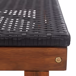 VidaXL 48706 sedia da esterno Salone Seduta imbottita Legno di acacia, Polietilene, Malacca Nero - Vista aggiuntiva 8