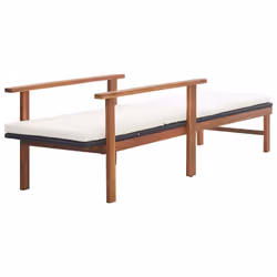 VidaXL 48707 sedia da esterno Salone Seduta imbottita Legno di acacia, Poliestere, Rattan sintetico Nero - Vista aggiuntiva 4