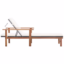 VidaXL 48707 sedia da esterno Salone Seduta imbottita Legno di acacia, Poliestere, Rattan sintetico Nero - Vista aggiuntiva 6