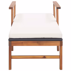 VidaXL 48707 sedia da esterno Salone Seduta imbottita Legno di acacia, Poliestere, Rattan sintetico Nero - Vista aggiuntiva 7