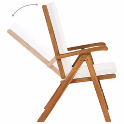 VidaXL 48983 sedia da esterno Terrazzo Seduta imbottita Poliestere, Teak Crema, Bianco - Vista aggiuntiva 4