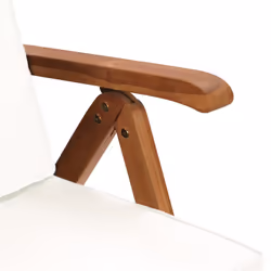 VidaXL 48983 sedia da esterno Terrazzo Seduta imbottita Poliestere, Teak Crema, Bianco - Vista aggiuntiva 6