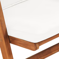 VidaXL 48983 sedia da esterno Terrazzo Seduta imbottita Poliestere, Teak Crema, Bianco - Vista aggiuntiva 7
