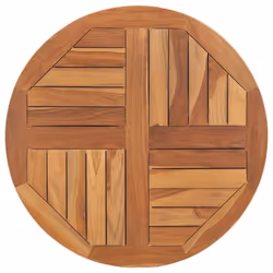 vidaXL Piano Tavolo in Legno Massello di Teak Rotondo 2,5 cm 70 cm - Vista aggiuntiva 2