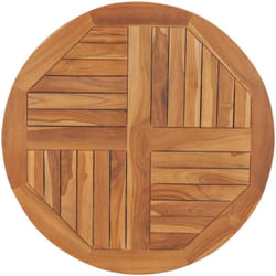 Vidaxl - Piano Tavolo in Legno Massello di Teak Rotondo 2,5 cm 80 cm