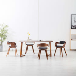 vidaXL Sedie da Pranzo 4 pz Grigio Scuro in Tessuto e Legno Curvato