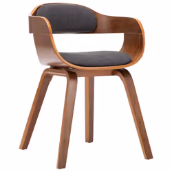 vidaXL Sedie da Pranzo 6 pz Grigio Scuro in Tessuto e Legno Curvato - Vista aggiuntiva 3