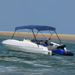 Bimini di Prua con Tendalino a 3 Archi Blu 183x160x137 cmcod mxl 127261 - Vista aggiuntiva 2