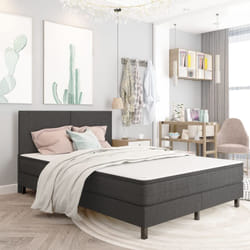 Letto camera da letto rivestito in Tessuto Grigio Elegante varie dimensioni dimensioni : 140x200 cm