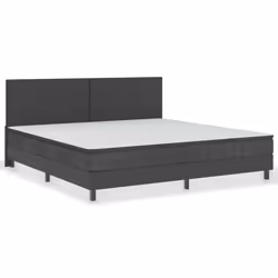 vidaXL Letto a Molle Grigio in Tessuto 200x200 cm - Vista aggiuntiva 2