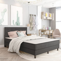 vidaXL Testiera Letto Trapuntata Grigio Scuro in Tessuto 140x200 cm