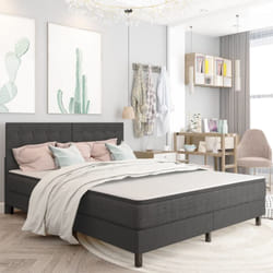 Testiera Letto, Schienale del letto Trapuntata Grigio Scuro in Tessuto 180x200 cm Vidaxl