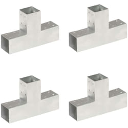 Connettori per Pali a Forma di t 4 pz Metallo Zincato 71x71 mm Vidaxl 7486