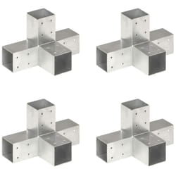 Connettori per Pali a Forma di x 4 pz in Metallo Zincato 71x71 mm Vidaxl 17791