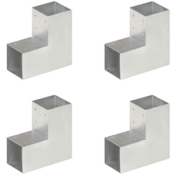 Connettori per Pali a Forma di l 4 pz Metallo Zincato 91x91 mm Vidaxl 6339
