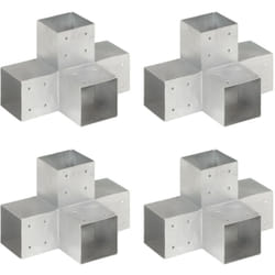 Connettori Pali a Forma di x 4 pz in Metallo Zincato 101x101 mm