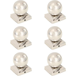 Tappi per Pali 6 pz Estremità a Globo in Acciaio Inox 91x91 mm Vidaxl 38169