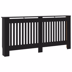 vidaXL Copertura per Radiatore Nera 172x19x81,5 cm in MDF - Vista aggiuntiva 2