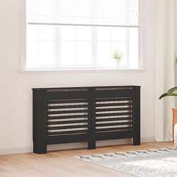 Copertura per Radiatore Nero in mdf Doghe Orizzontali vari dimensioni dimensioni : 152x19x81 cm