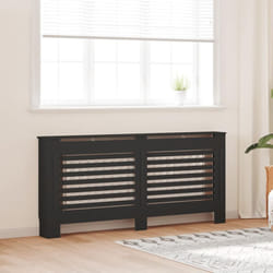 Copertura per Radiatore Nero in mdf Doghe Orizzontali vari dimensioni dimensioni : 172x19x81 cm