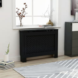 Copertura per Radiatore Nera 112x19x81 cm in mdf