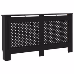 vidaXL Copertura per Radiatore Nera 152x19x81 cm in MDF - Vista aggiuntiva 2
