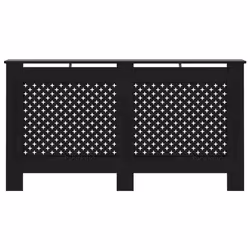 vidaXL Copertura per Radiatore Nera 152x19x81 cm in MDF - Vista aggiuntiva 3