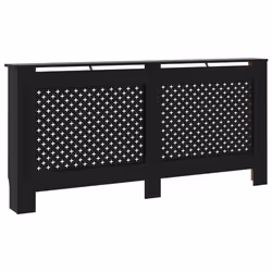 vidaXL Copertura per Radiatore Nera 172x19x81 cm in MDF - Vista aggiuntiva 2