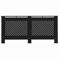 vidaXL Copertura per Radiatore Nera 172x19x81 cm in MDF - Vista aggiuntiva 3