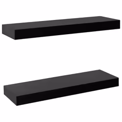 vidaXL Mensole a Muro Galleggianti 2 pz Nere 40x20x3,8 cm - Vista aggiuntiva 2