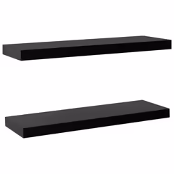vidaXL Mensole a Muro Galleggianti 2 pz Nere 80x20x3,8 cm - Vista aggiuntiva 2