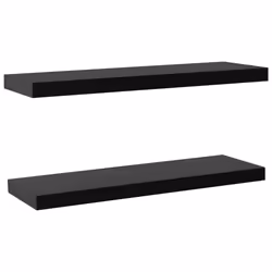 vidaXL Mensole a Muro Galleggianti 2 pz Nere 100x20x3,8 cm - Vista aggiuntiva 2