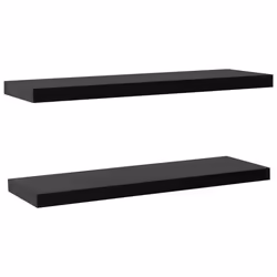 vidaXL Mensole a Muro Galleggianti 2 pz Nere 120x20x3,8 cm - Vista aggiuntiva 2