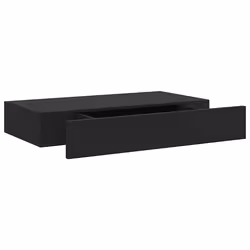 vidaXL Mensola a Muro Galleggianti con Cassetto Nera 48x25x8 cm - Vista aggiuntiva 2