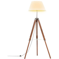 Vidaxl - Lampada a Treppiede Marrone e Bianco in Legno di Teak 141 cm 44488