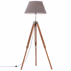 Lampada a Treppiede Marrone e Grigio in Legno di Teak 141 cmcod mxl 105621 - Vista aggiuntiva 2
