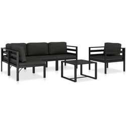Vidaxl - Set Divani da Giardino 6 pz con Cuscini in Alluminio Antracite