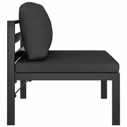 Divano Centrale Modulare 1 pz con Cuscini Alluminio Antracite cod mxl 118843 - Vista aggiuntiva 3