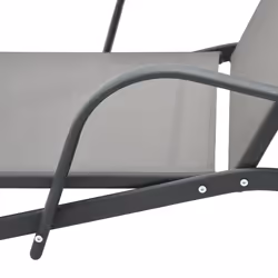 VidaXL 47845 sedia da esterno Salone Seduta imbottita Acciaio, Tessile Grigio - Vista aggiuntiva 6