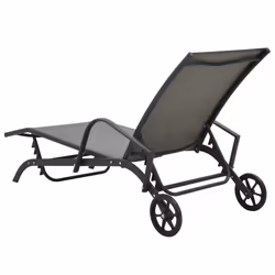 VidaXL 47846 sedia da esterno Salone Acciaio, Tessile Grigio - Vista aggiuntiva 5