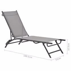 VidaXL 47848 sedia da esterno Salone Acciaio, Tessile Grigio - Vista aggiuntiva 8
