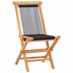 VidaXL 49362 sedia da esterno Terrazzo Poliestere, Teak Nero - Vista aggiuntiva 2